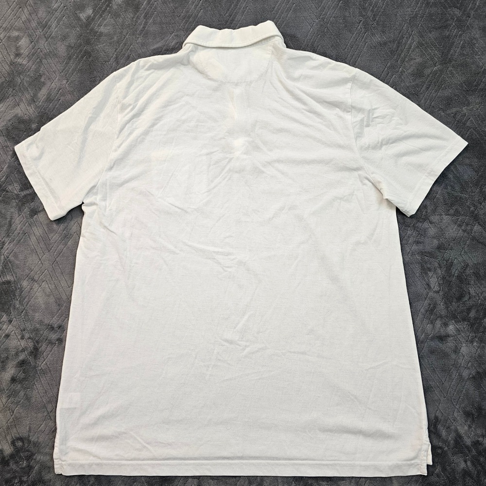 Faherty Polo Shirt Mens XXL White Short Sleeve Pocket Coastal Preppy Breathable - Picture 3 of 10